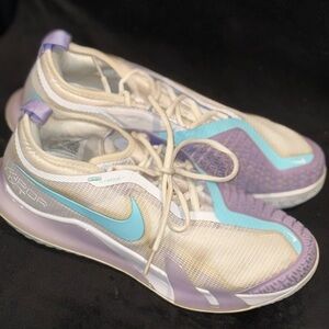 Nike Purple and Blue Athletic Shoes with Iridescent Design